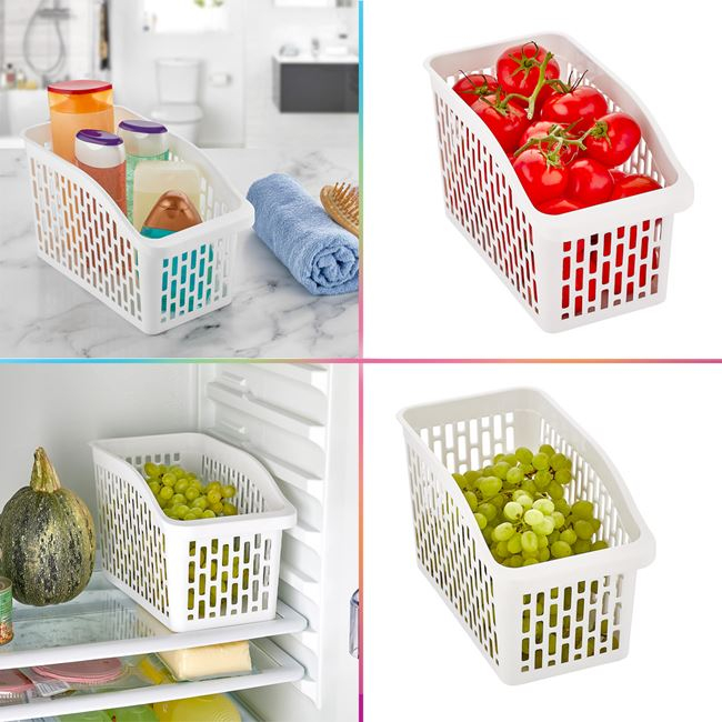 Cutie depozitare si organizare pentru frigider,plastic,alb,29x15.8x17 cm [2]