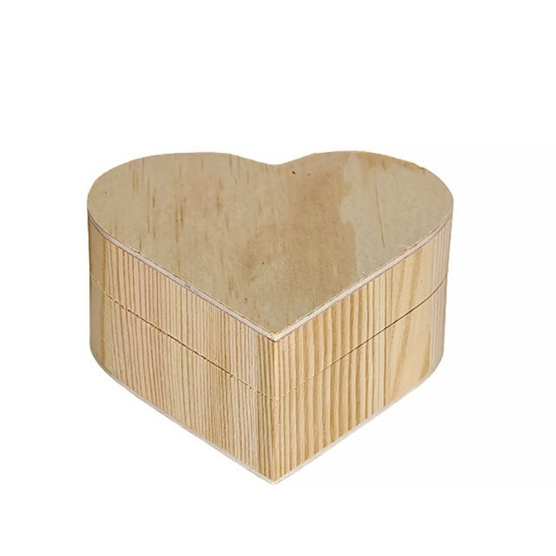 Cutie din lemn forma inima pentru pictat si decorat, 10x9.5 cm [2]