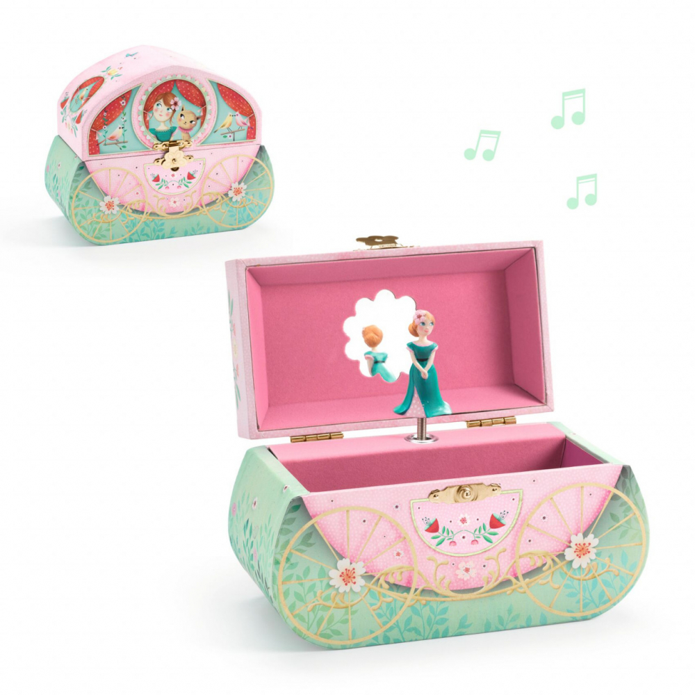 Cutie muzicala cu figurina printesa,imprimeu Plimbare cu trasura,17x14x8 cm [4]