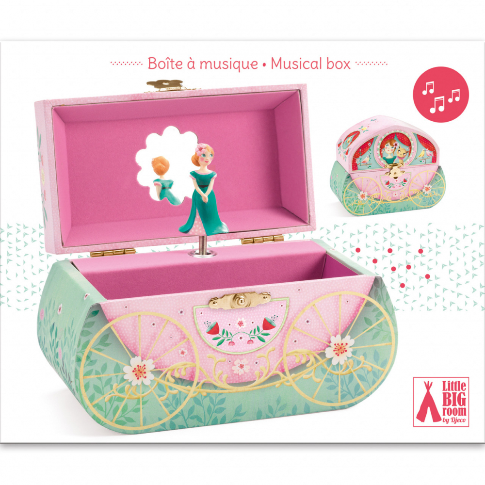 Cutie muzicala cu figurina printesa,imprimeu Plimbare cu trasura,17x14x8 cm [5]