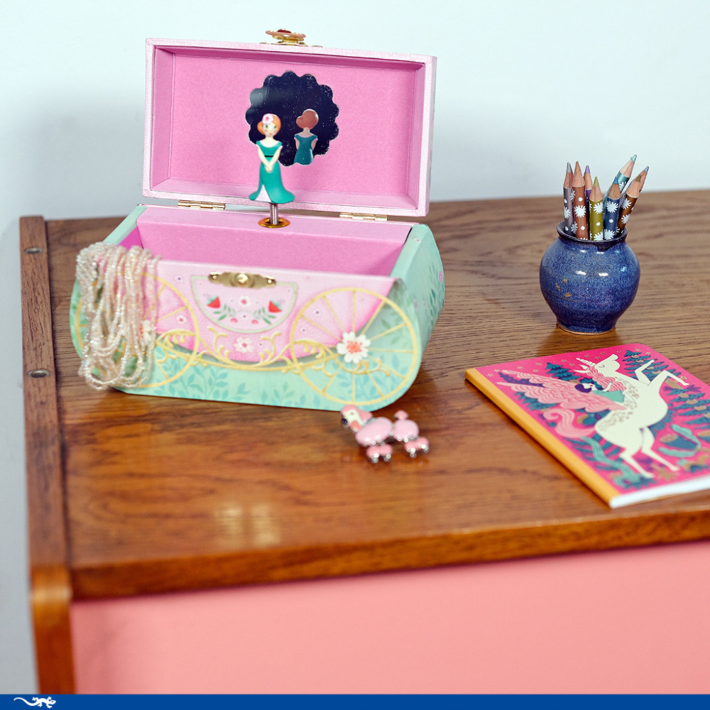 Cutie muzicala cu figurina printesa,imprimeu Plimbare cu trasura,17x14x8 cm [2]