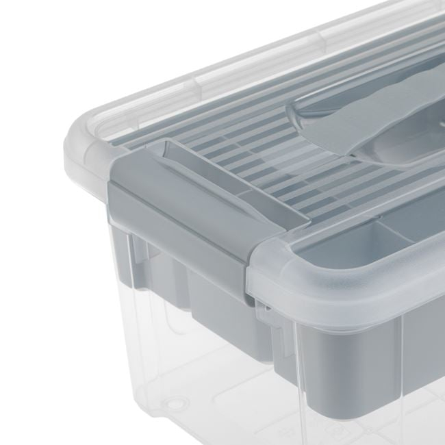 Cutie organizator 5L cu raft, capac transparent, 29×19×14 cm [4]