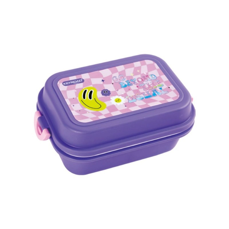 Cutie pentru alimente Keyroad Lunch Box copii, mov, model smile