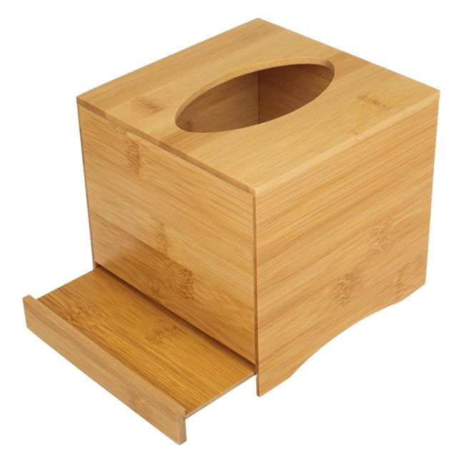 Cutie pentru depozitarea servetelelor din Bambus, Natur, 14x14x13 cm [3]