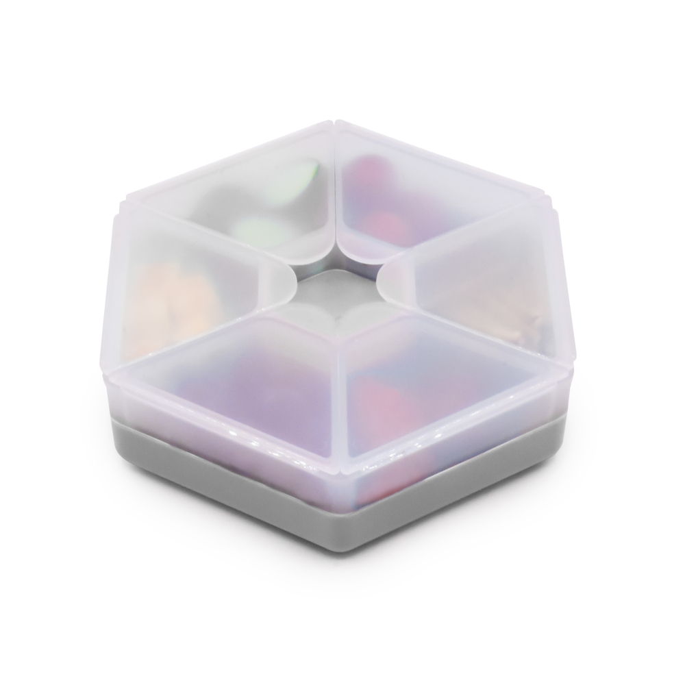 CUTIE SNACK HEXAGON SNACKLE 6 COMPARTMENTE, MELII, GREY [4]