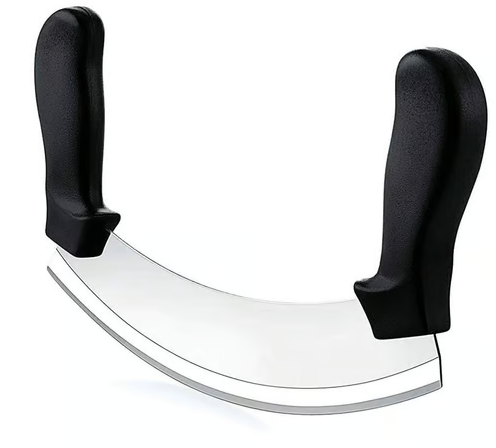 Cutit cu 2 manere pentru bucatarie, inox,25 cm
