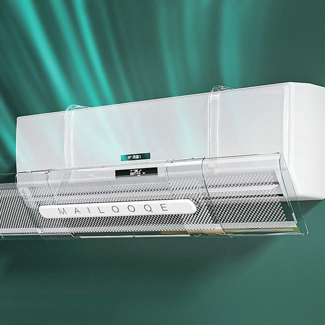 Deflector reglabil pentru aer conditionat,Plastic, Transparent, 18x53-94 cm