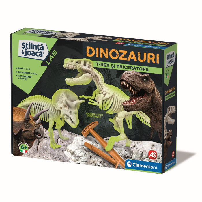 Descoperă Dinozaurul T-Rex Triceraptor Fluo Știință și Joacă [6]