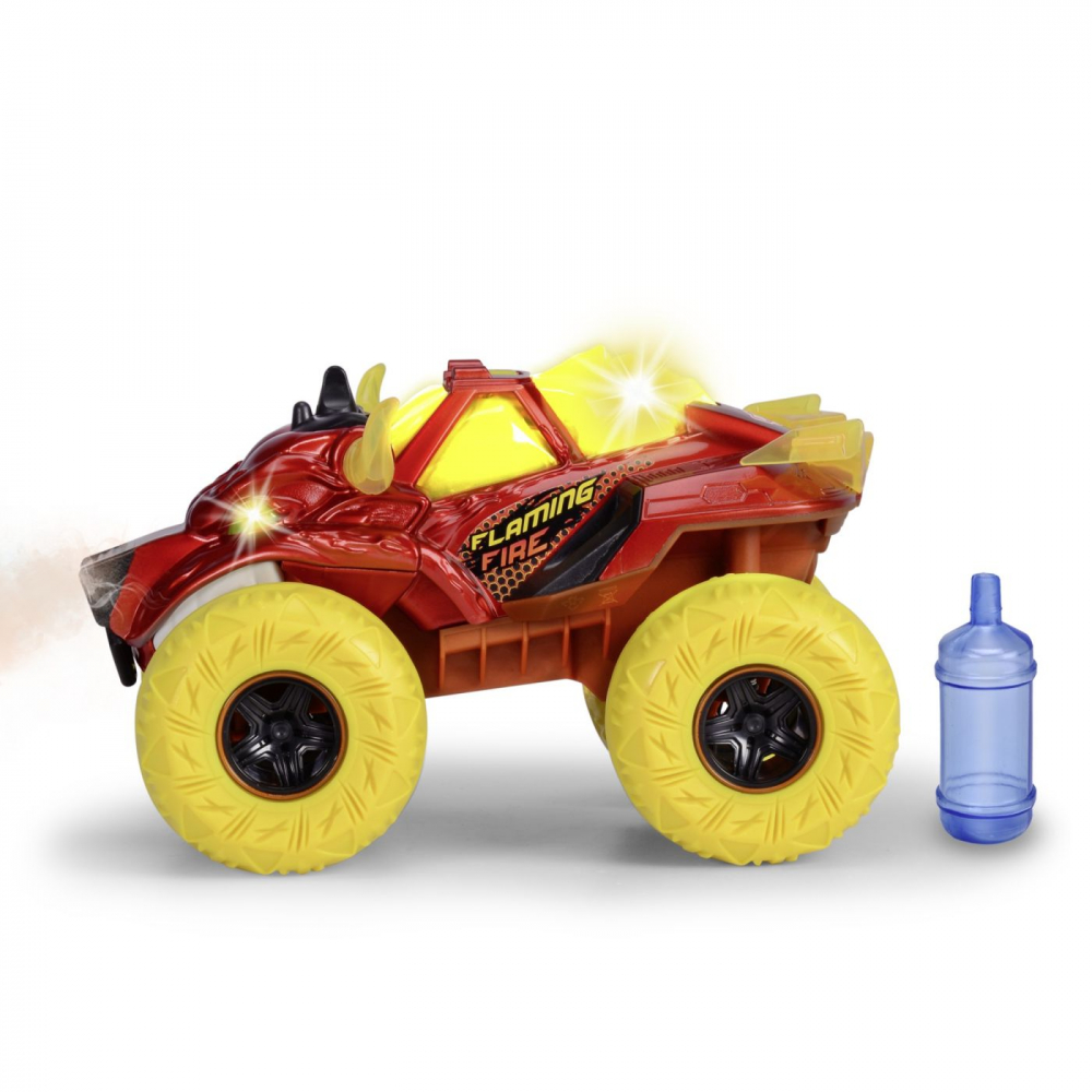 DICKIE MASINA DE TEREN FLAMING FIRE MONSTER CU LUMINI SUNETE SUSPENSII SI FUNCTIE ABUR 25CM [4]