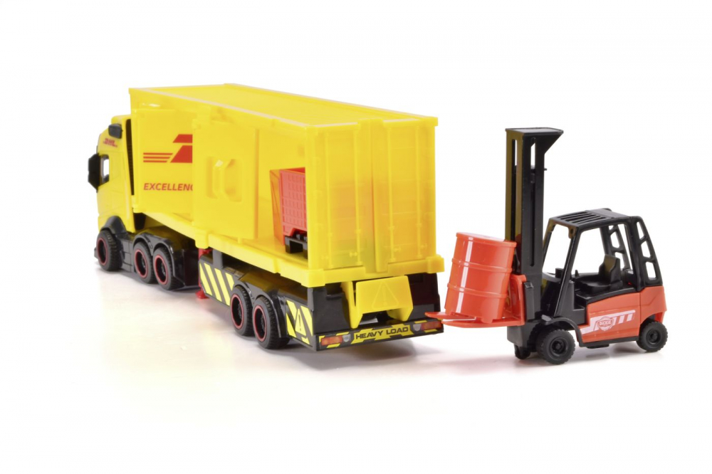 DICKIE SET CAMION DHL SI STIVUITOR CU SUNETE SI LUMINI 35CM [4]