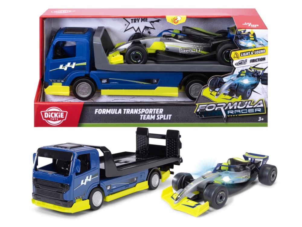 DICKIE TOYS FORMULA RACER SET TRANSPORTATOR FORMULA CU MASINUTA DE CURSE SPLIT 35CM [3]