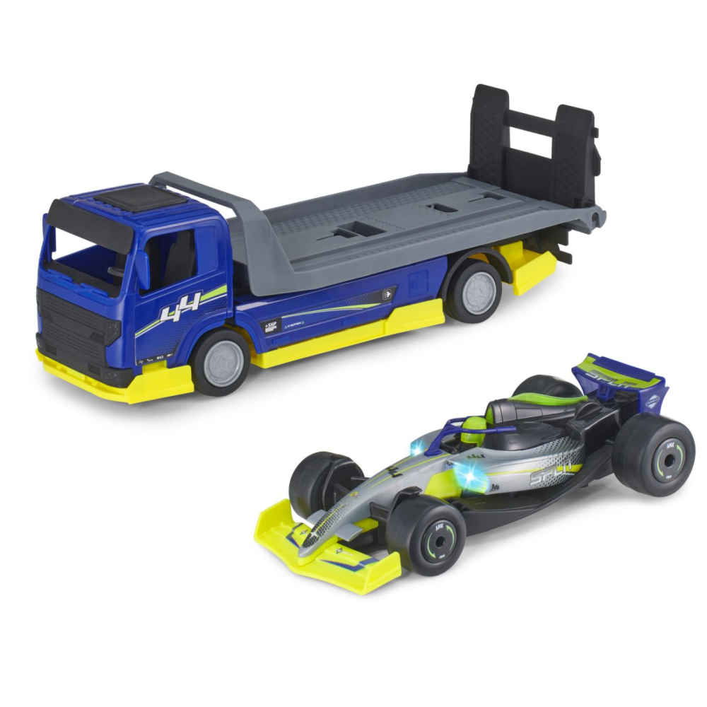 DICKIE TOYS FORMULA RACER SET TRANSPORTATOR FORMULA CU MASINUTA DE CURSE SPLIT 35CM [2]