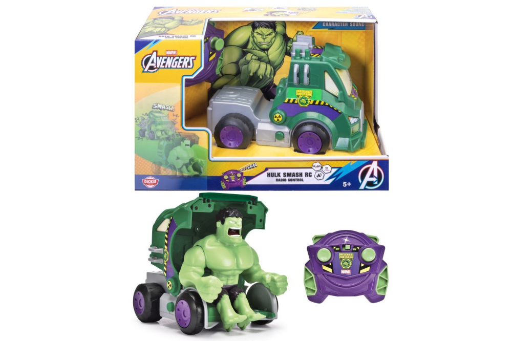 DICKIE TOYS MARVEL RAZBUNATORII MASINA RC CU TELECOMANDA 2.4GHz HULK SMASH CU SUNETE SCARA 1 LA 24 [7]