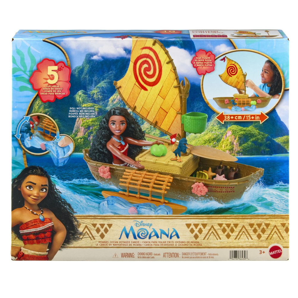 DISNEY PRINCESS SET BARCA CANOE A LUI MOANA SI AVENTURI IN OCEAN 38CM