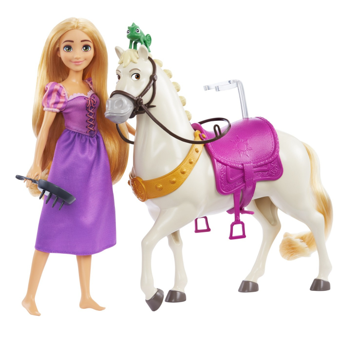 Disney Princess Set Papusa Rapunzel si Calul Maximus  [5]