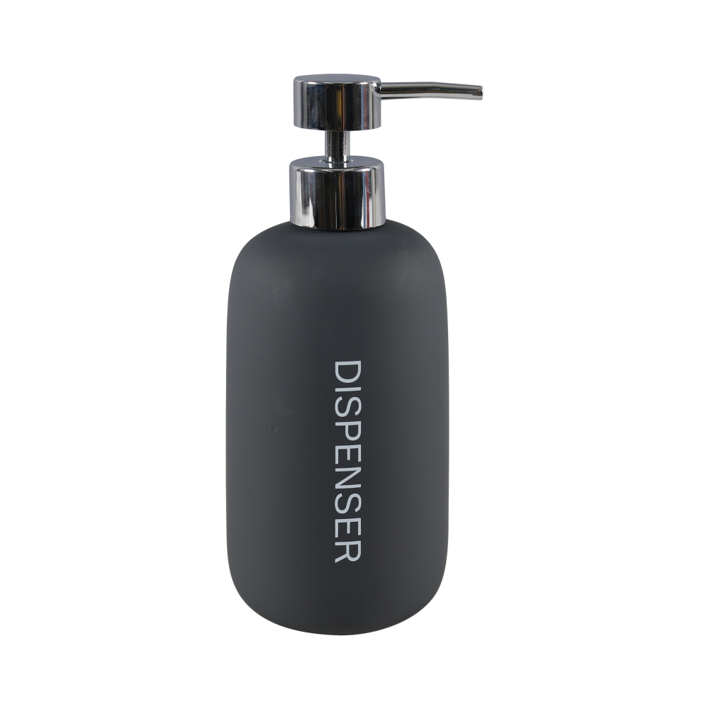 Dozator pentru sapun lichid, Ceramica Cauciucata, Negru,240 ml