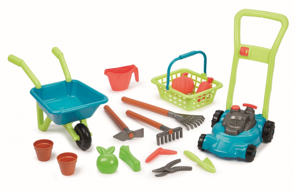 Set de Grădinărit Ecoiffier pentru Copii - Roabă și Mașină de Tuns Iarba cu Accesorii [4]
