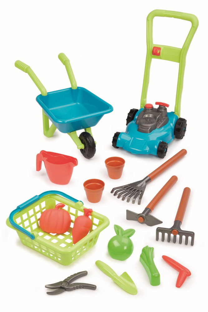 Set de Grădinărit Ecoiffier pentru Copii - Roabă și Mașină de Tuns Iarba cu Accesorii [2]