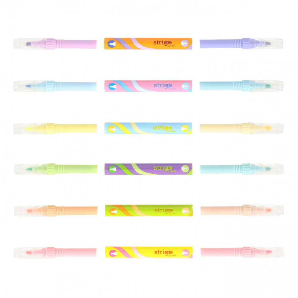 Evidențiator Strigo 2 în 1, 6 culori neon + 6 pastel [4]
