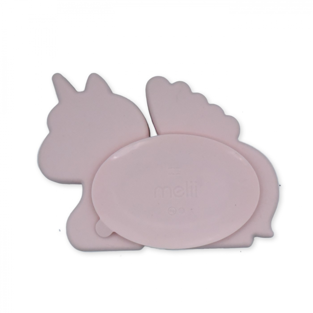 Farfurie cu 3 compartimente si ventuza din silicon,model unicorn [5]