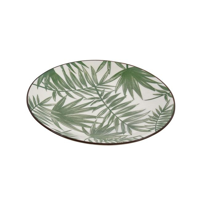 Farfurie desert cu imprimeu frunze tropicale [2]