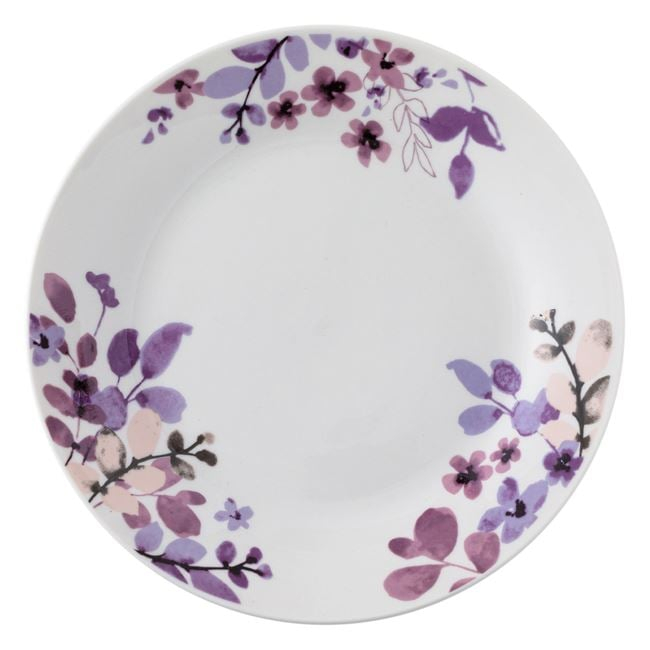 Oem Farfurie pentru servire,imprimeu flori violete,portelan,19 cm