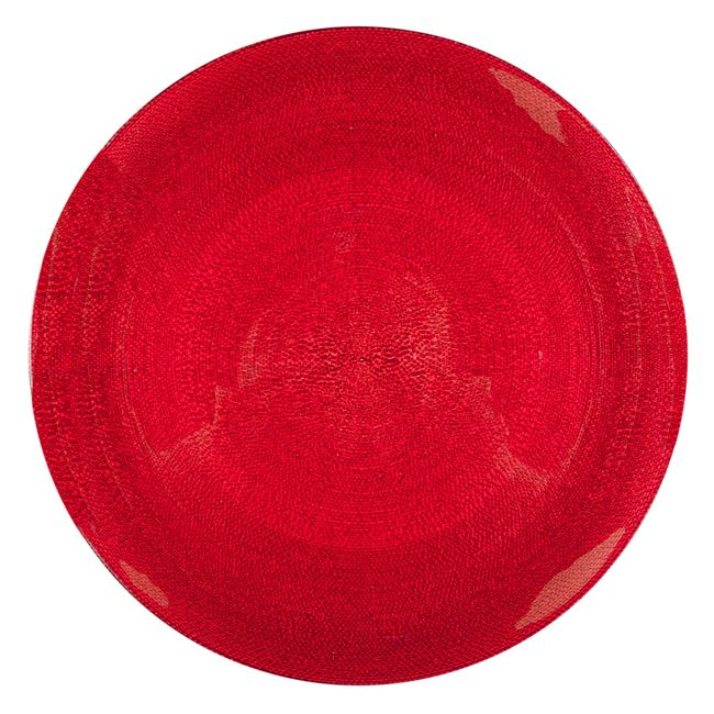 Farfurie tip platou pentru servire,sticla,rosu,27 cm