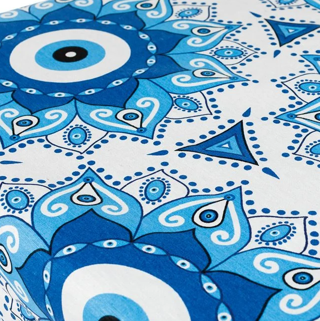Fata de masa cu model ochi, albastru, 180x140 cm [2]
