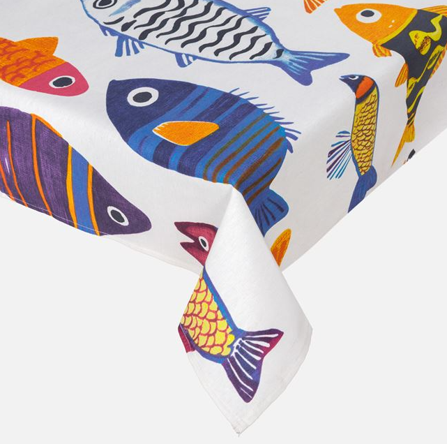 Fata de masa cu model pesti,multicolor, 180x140 cm [2]