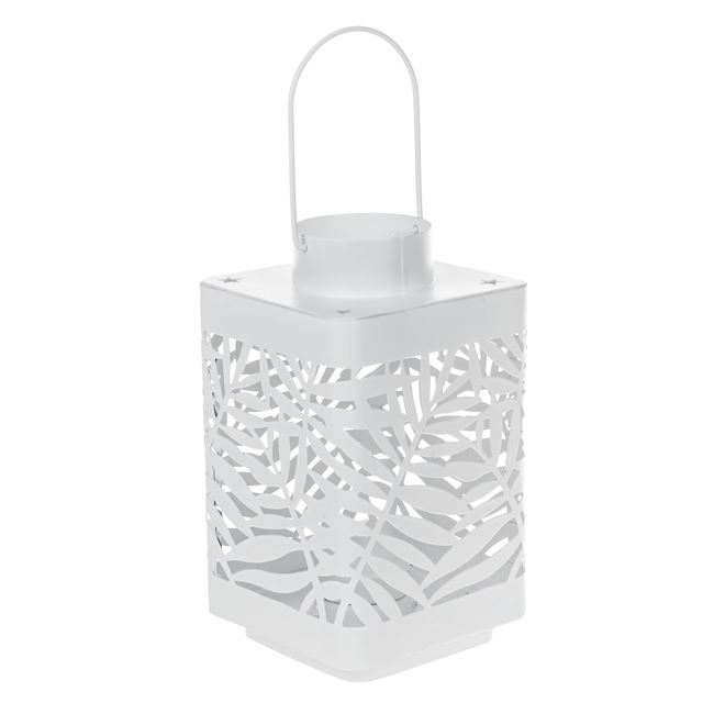 Felinar decorativ cu maner,model frunze perforate,metal,10x10x18 cm [2]