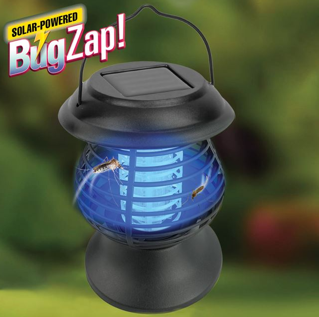 Felinar solar LED 2 in 1 anti insecte, UV si lumina alba, negru, Ø13.5x16 cm [2]