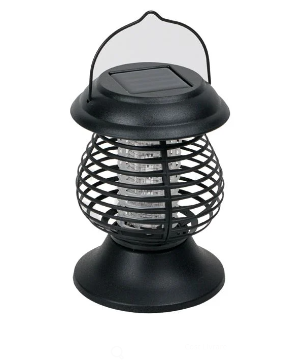 Felinar solar LED 2 in 1 anti insecte, UV si lumina alba, negru, O13.5x16 cm