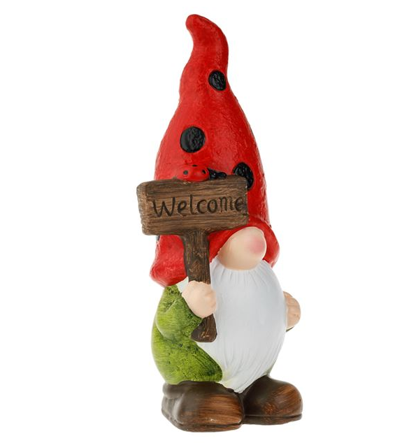 Figurina decorativa pentru gradina Spiridus Welcome, ceramica, 14x10x30 cm [2]