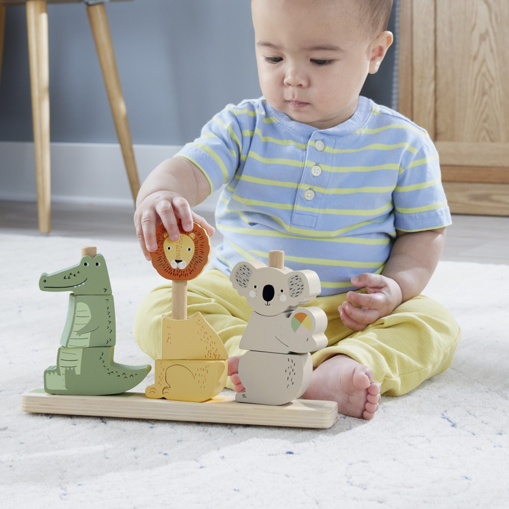 FISHER PRICE JOC DE STIVUIRE DIN LEMN CU ANIMALUTE [6]