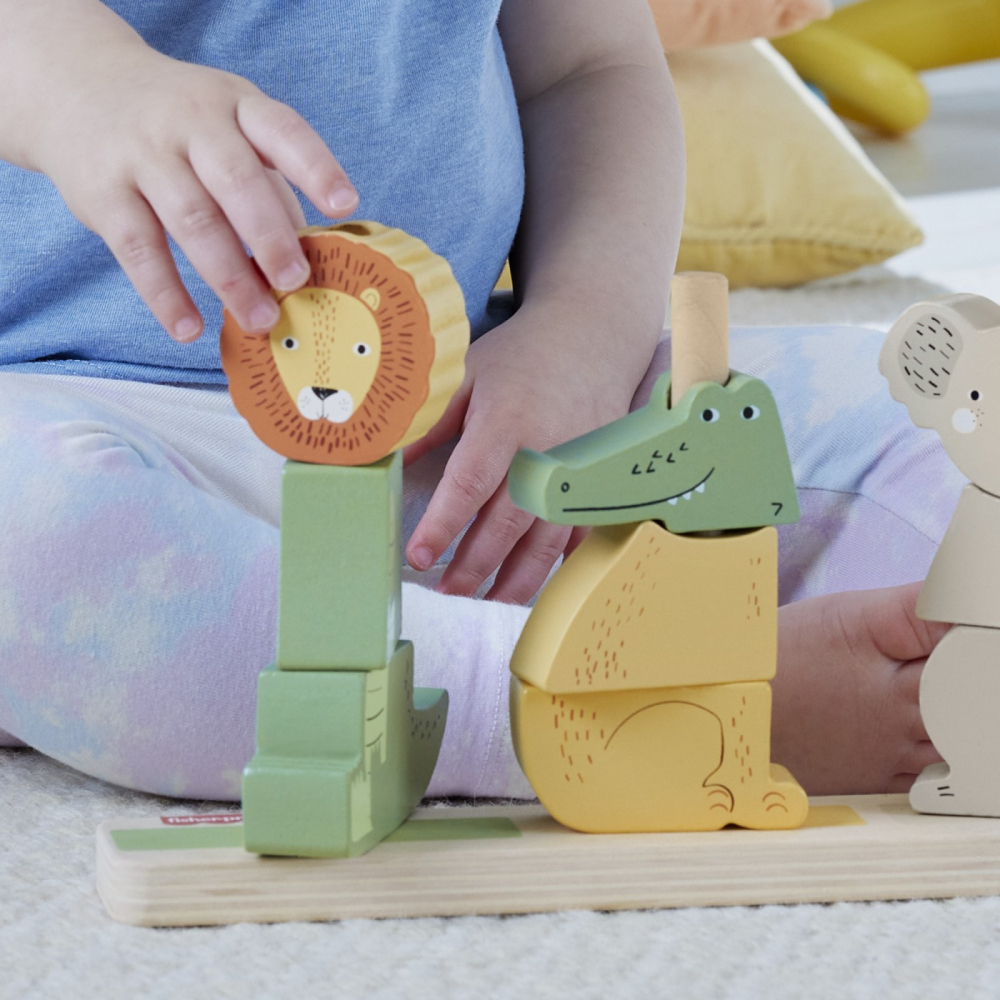 FISHER PRICE JOC DE STIVUIRE DIN LEMN CU ANIMALUTE [7]
