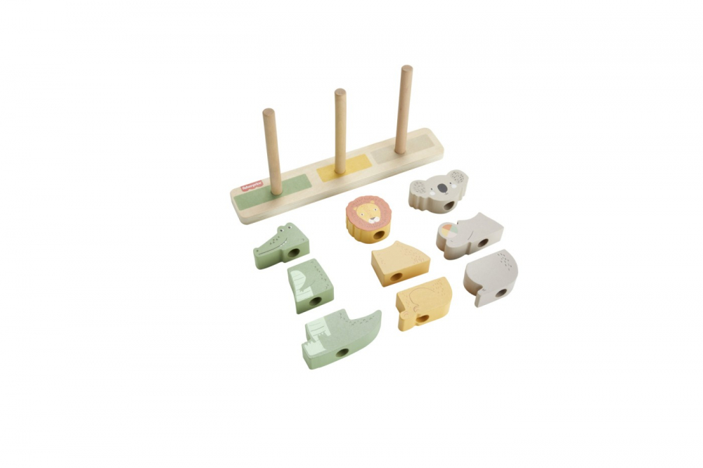 FISHER PRICE JOC DE STIVUIRE DIN LEMN CU ANIMALUTE [3]