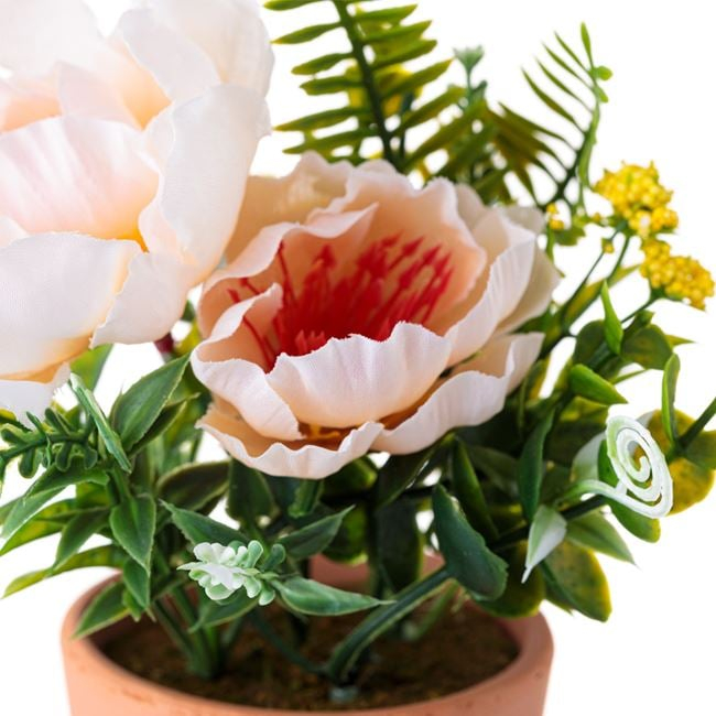 Floare bujor decorativa in ghiveci ceramic [2]