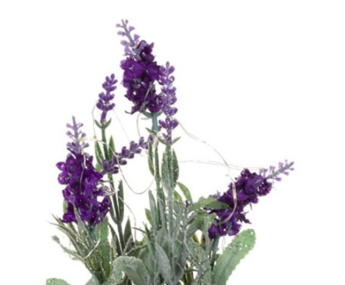 Flori de lavanda artificiale  cu 25 leduri in ghiveci acoperit cu panza de iuta [5]