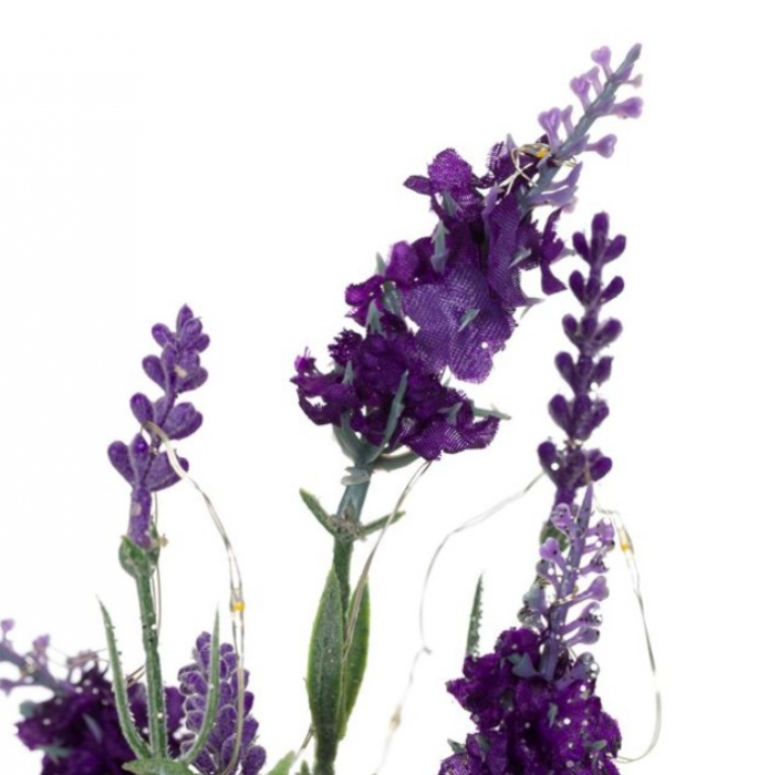 Flori de lavanda artificiale  cu 25 leduri in ghiveci acoperit cu panza de iuta [3]