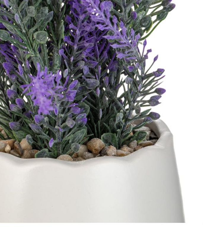Flori de lavanda artificiale decorative in ghiveci ceramic,11x24 cm [4]