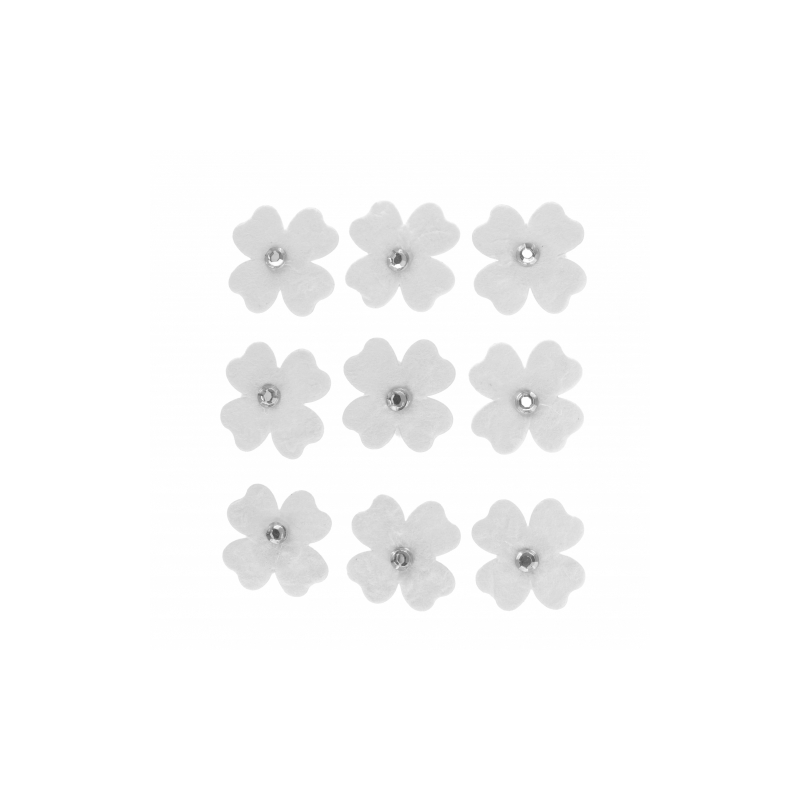 Floricele albe autoadezive pentru activitati crafts,3 cm,9 bucati/set [2]