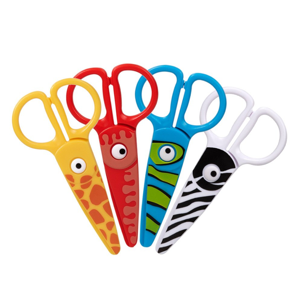 Foarfeca Strigo plastic ,   4 modele cu animalute,13 cm