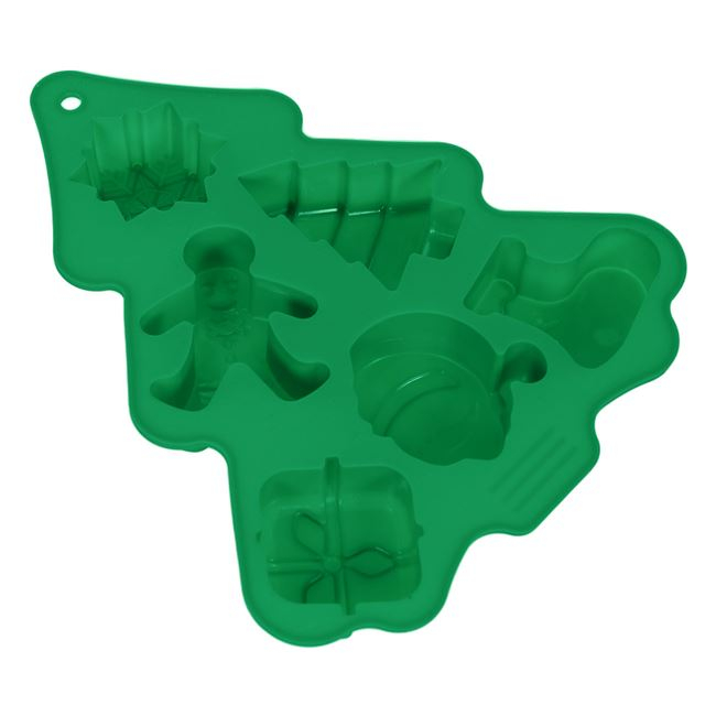 Forma de copt din silicon cu 6 compartimente,modele Craciun,18x22x2 cm [2]