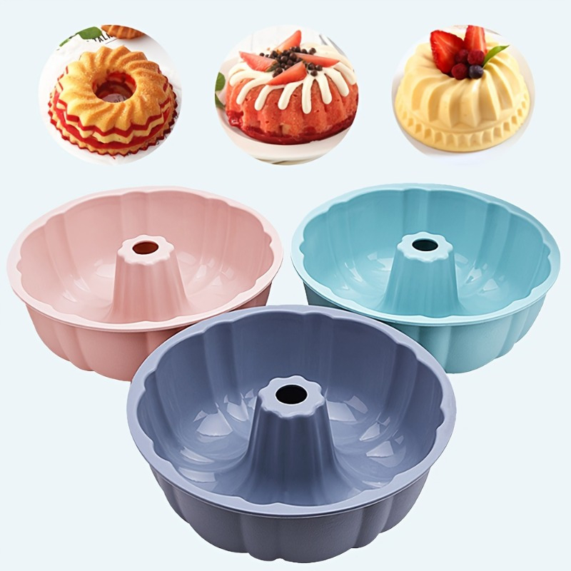 Forma de copt din silicon termorezistent pentru tort sau tarta,diverse culori,25x9 cm [6]