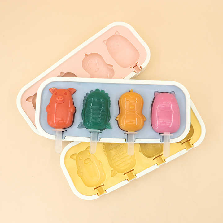 Forma de silicon pentru inghetata ,model animalute,diverse culori,24x10 cm [4]