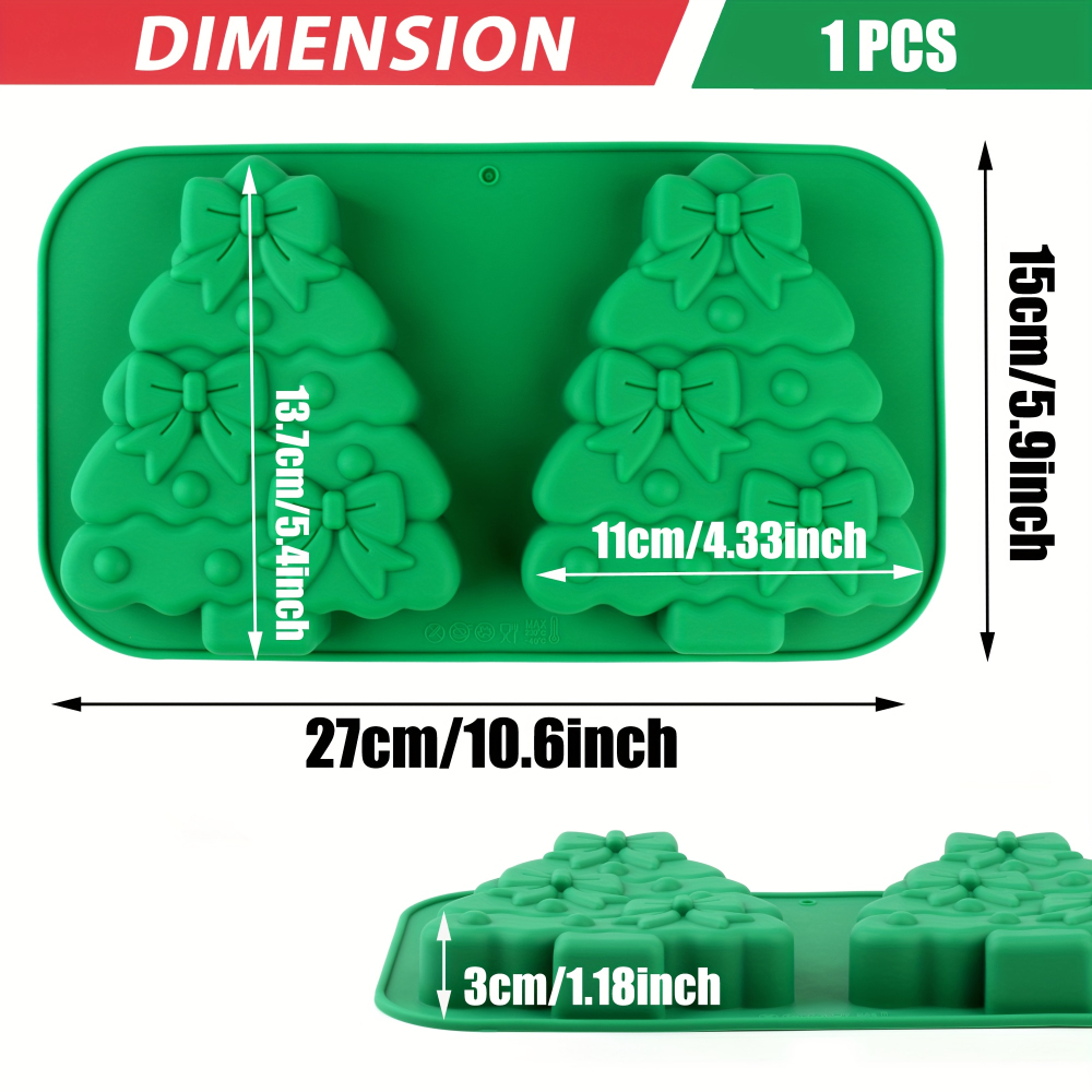 Forma din silicon cu 2 compartimente, design bradut,27x15 cm,diverse culori [3]