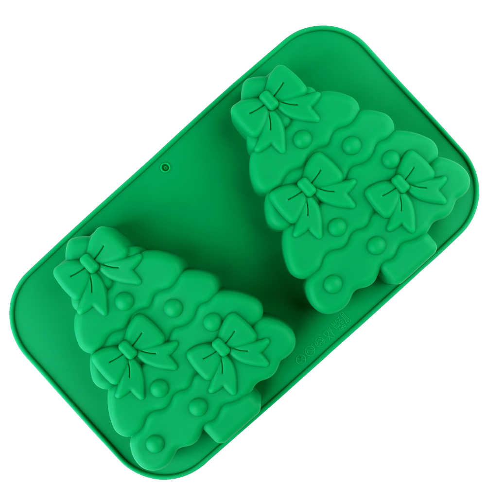 Forma din silicon cu 2 compartimente, design bradut,27x15 cm,diverse culori [8]