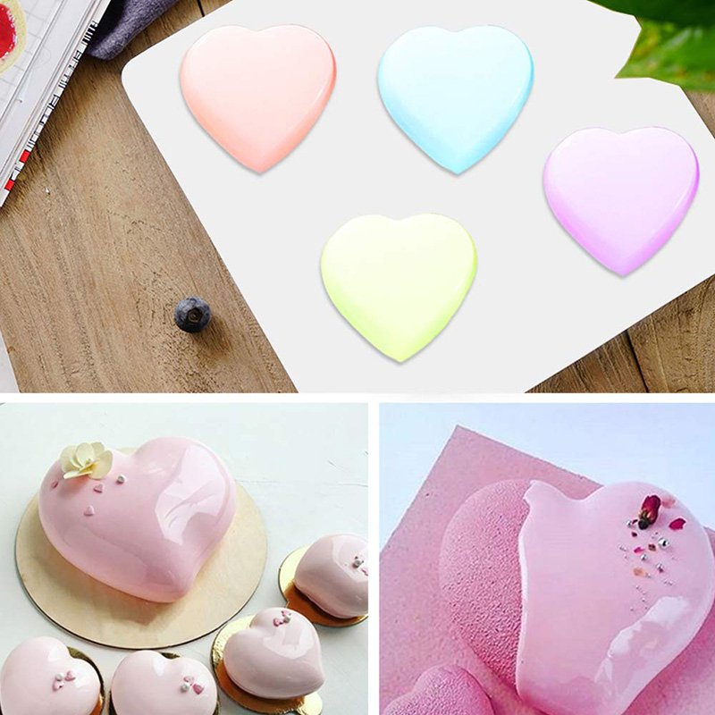 Forma din silicon pentru briose si biscuiti, design inima, 6 alveole,26x18x3.5 cm [8]