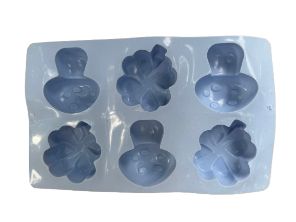 Forma din silicon pentru briose si biscuiti, forma ciupercute si floricele, 6 alveole,28x17x3 cm [2]
