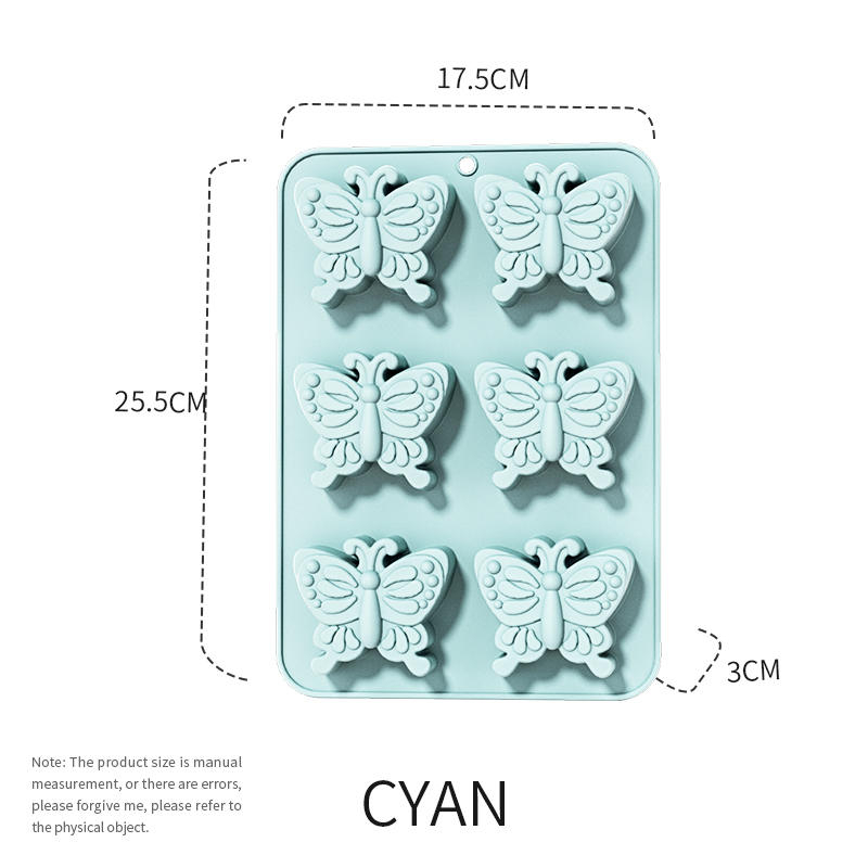 Forma din silicon pentru briose si biscuiti, forma fluturi, 6 alveole,25x17x3 cm [2]